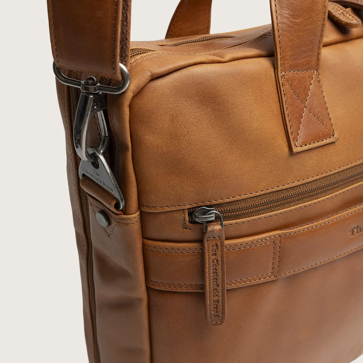 The Chesterfield Brand Frazer Leather Laptop Bag, Cognac