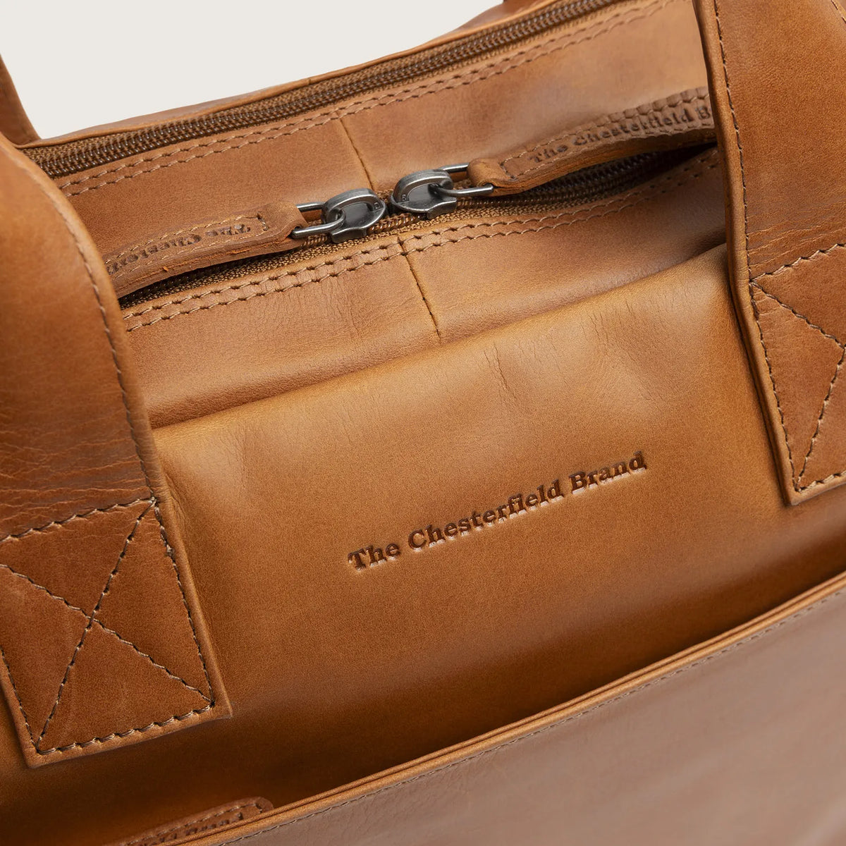 The Chesterfield Brand Frazer Leather Laptop Bag, Cognac