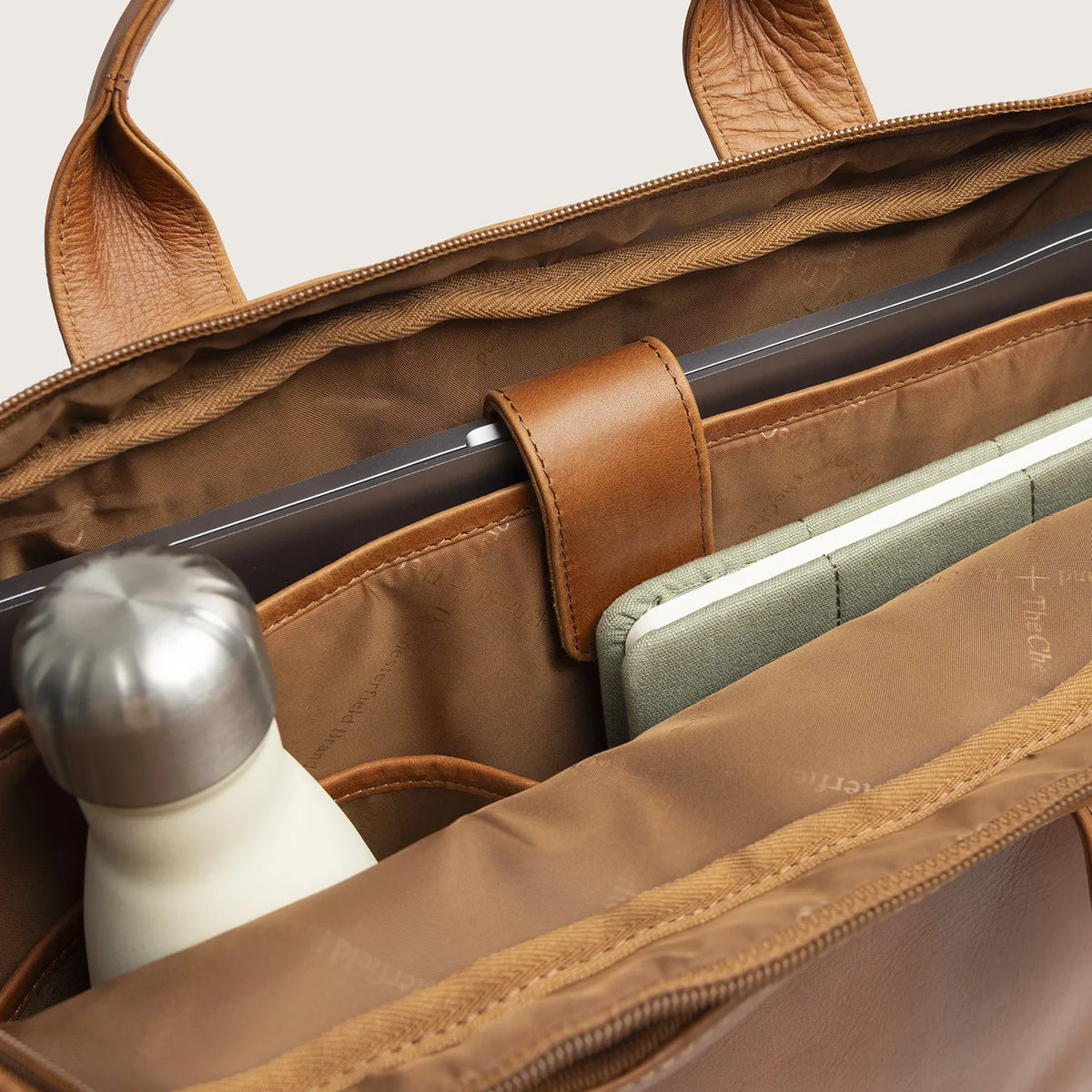 The Chesterfield Brand Frazer Leather Laptop Bag, Cognac