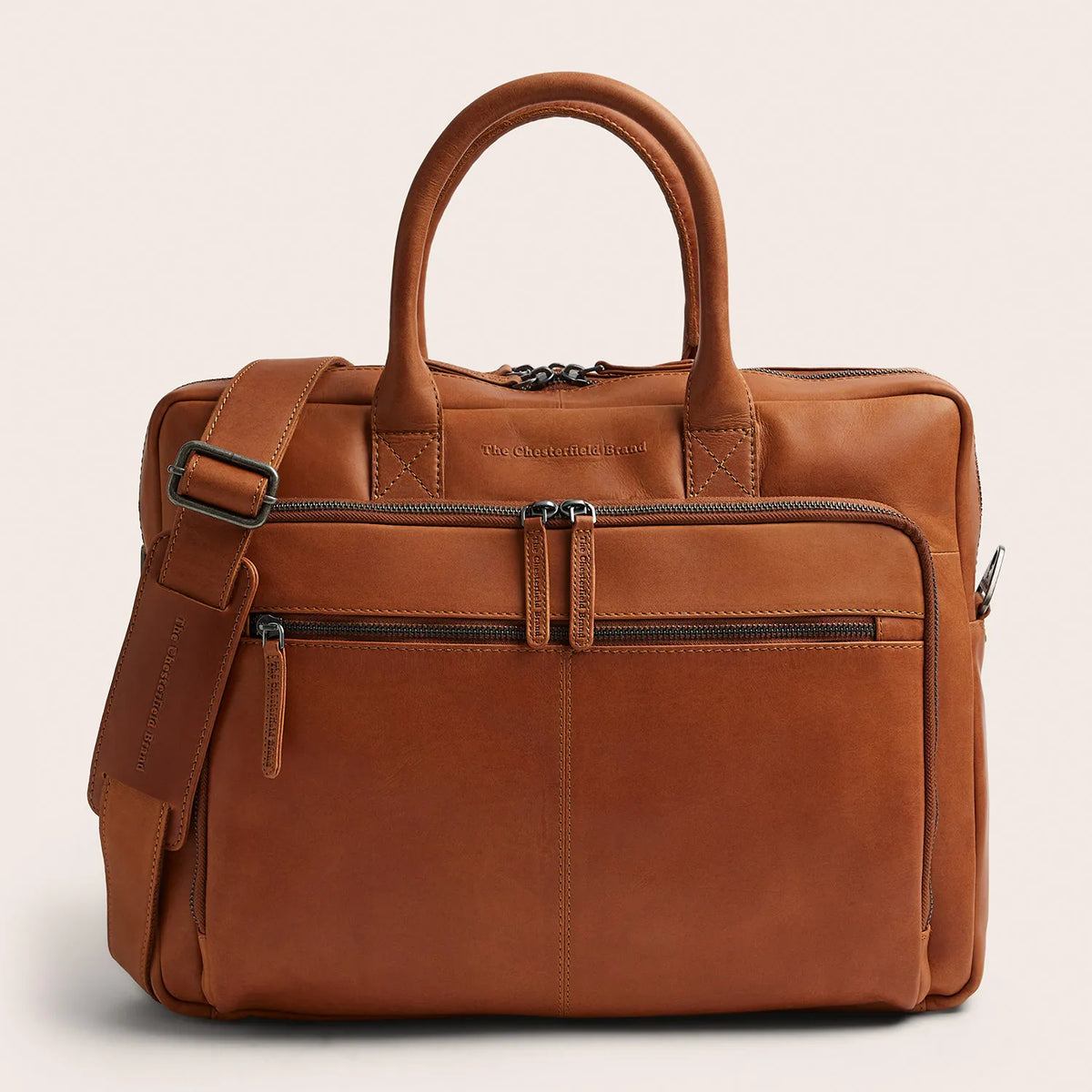 The Chesterfield Brand Tacama Leather Datorväska, Cognac