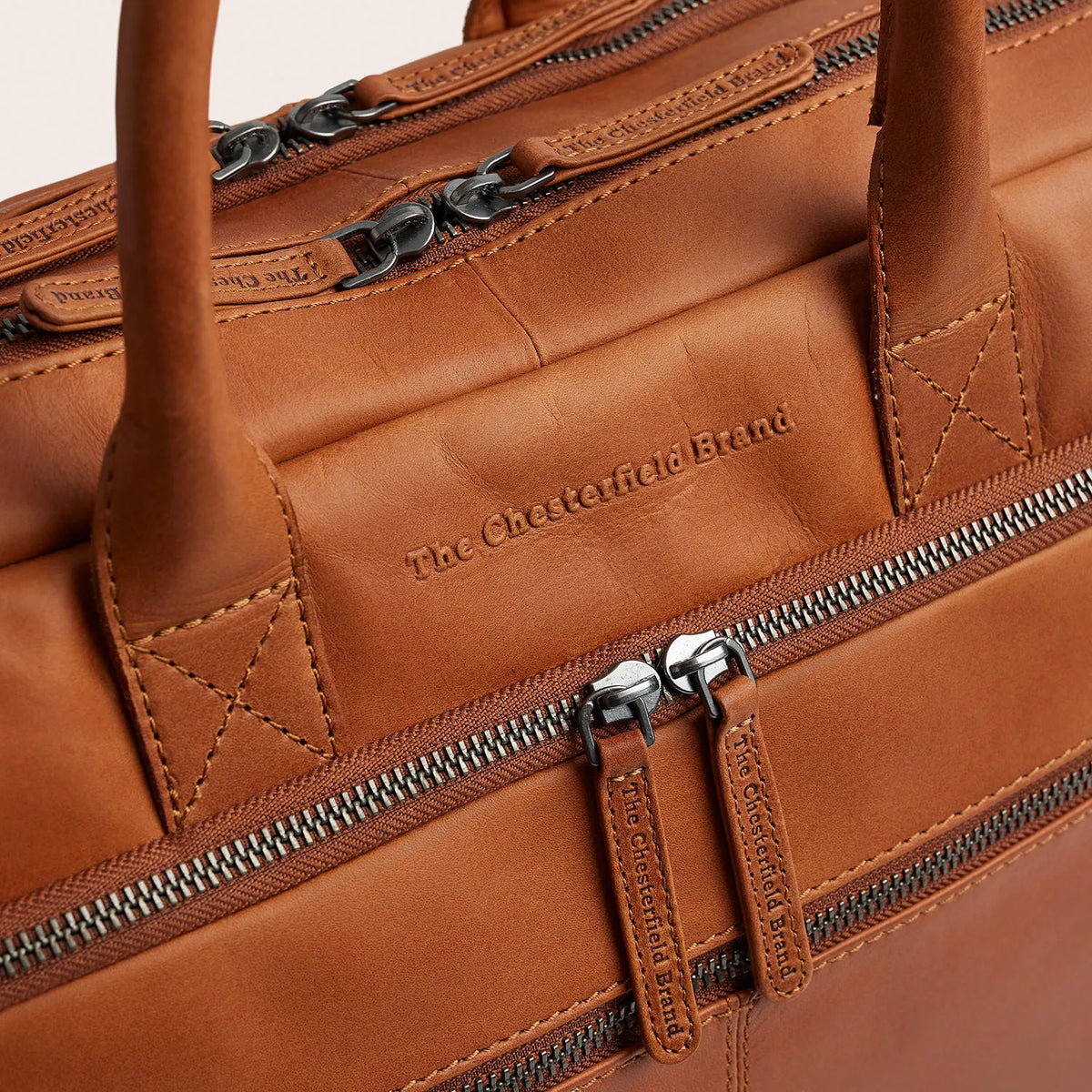 The Chesterfield Brand Tacama Leather Datorväska, Cognac