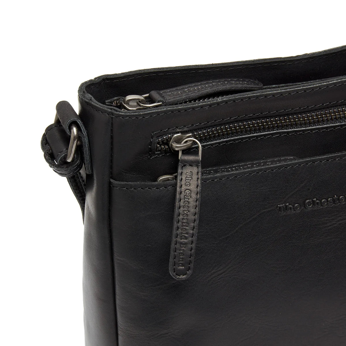 The Chesterfield Brand Mumbai Leather Crossbodyväska, Svart