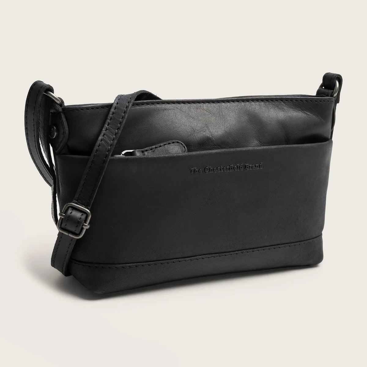 The Chesterfield Brand Salerno Leather Crossbodyväska, Svart