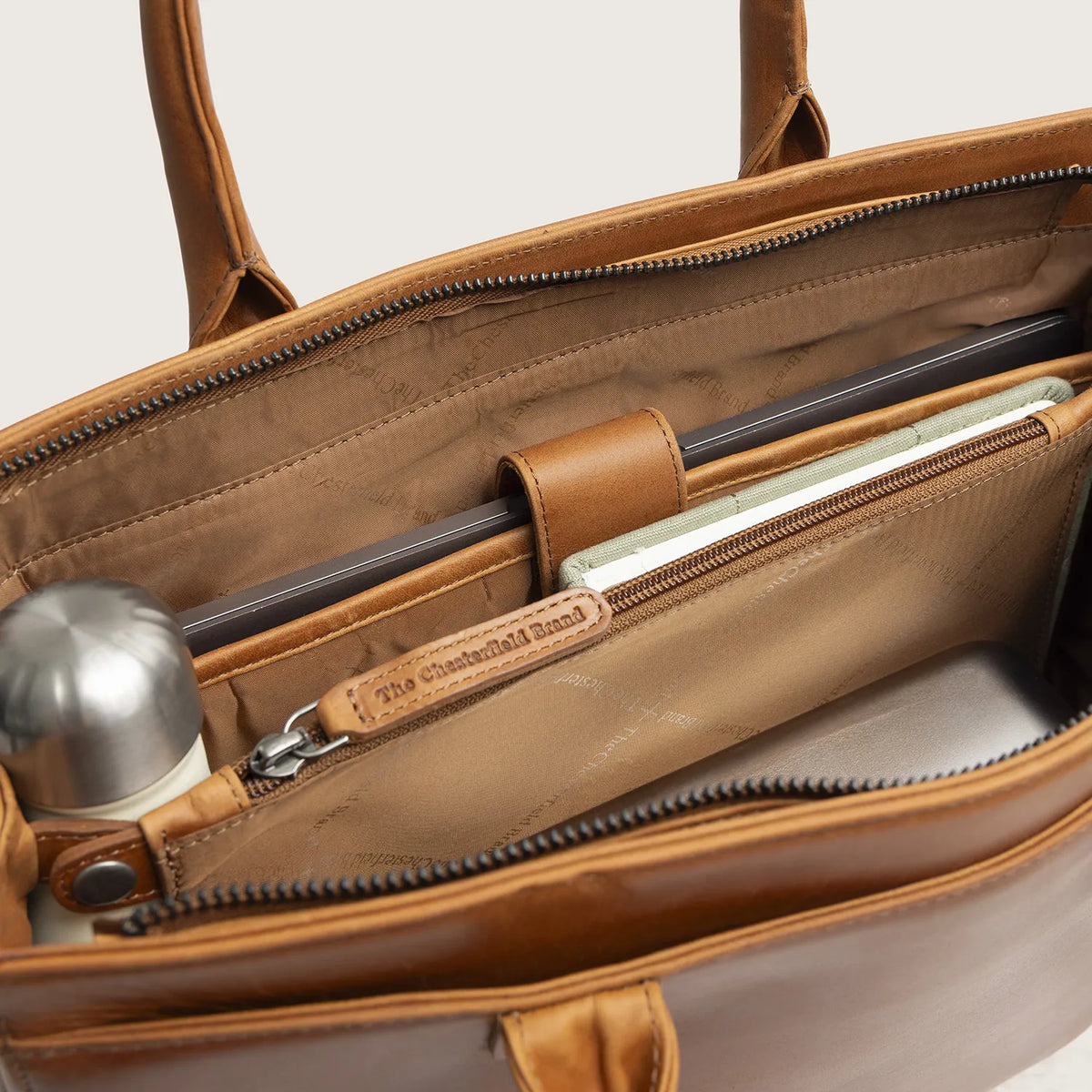 The Chesterfield Brand Rivera Leather Datorväska, Cognac