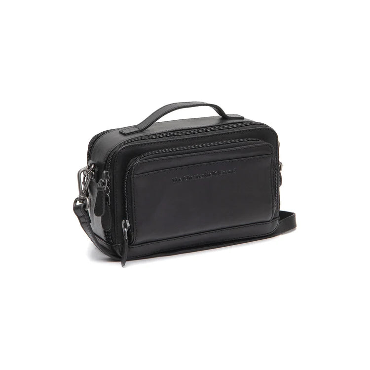 The Chesterfield Brand Rovon Leather Crossbodyväska, Svart