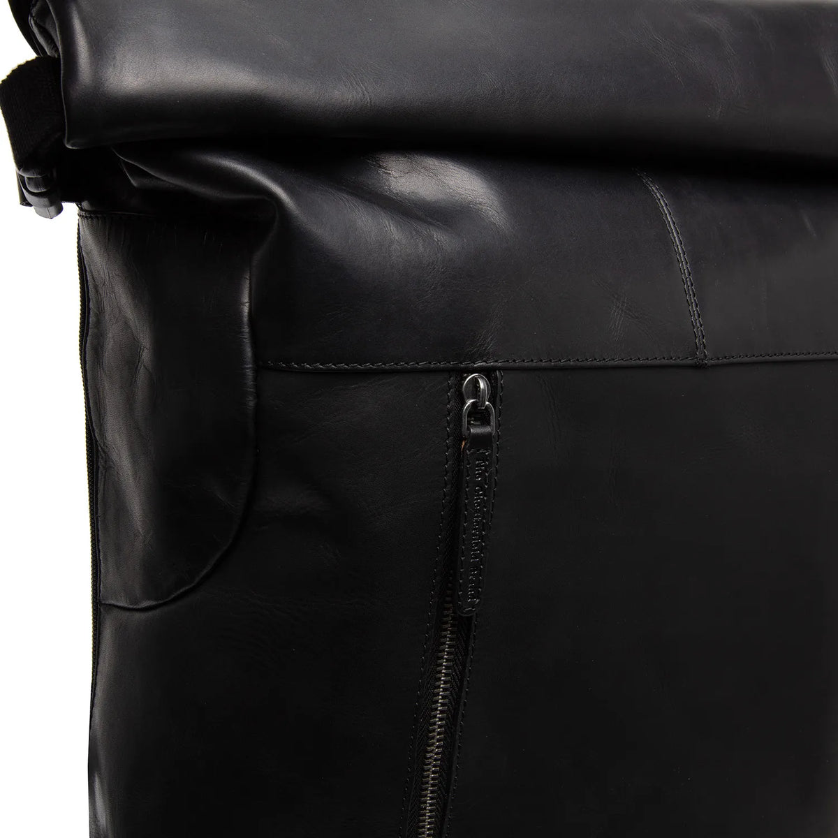 The Chesterfield Brand Liverpool Leather Roll-top Ryggsäck, Svart