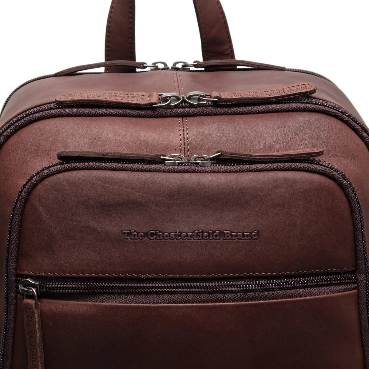 The Chesterfield Brand Detroit Leather Laptopryggsäck, Brun