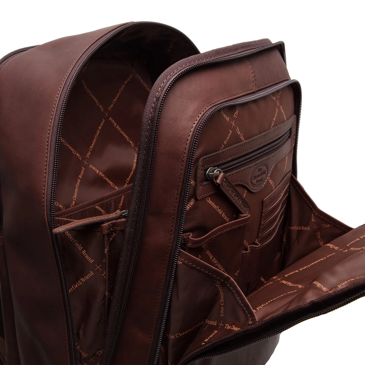 The Chesterfield Brand Detroit Leather Laptopryggsäck, Brun
