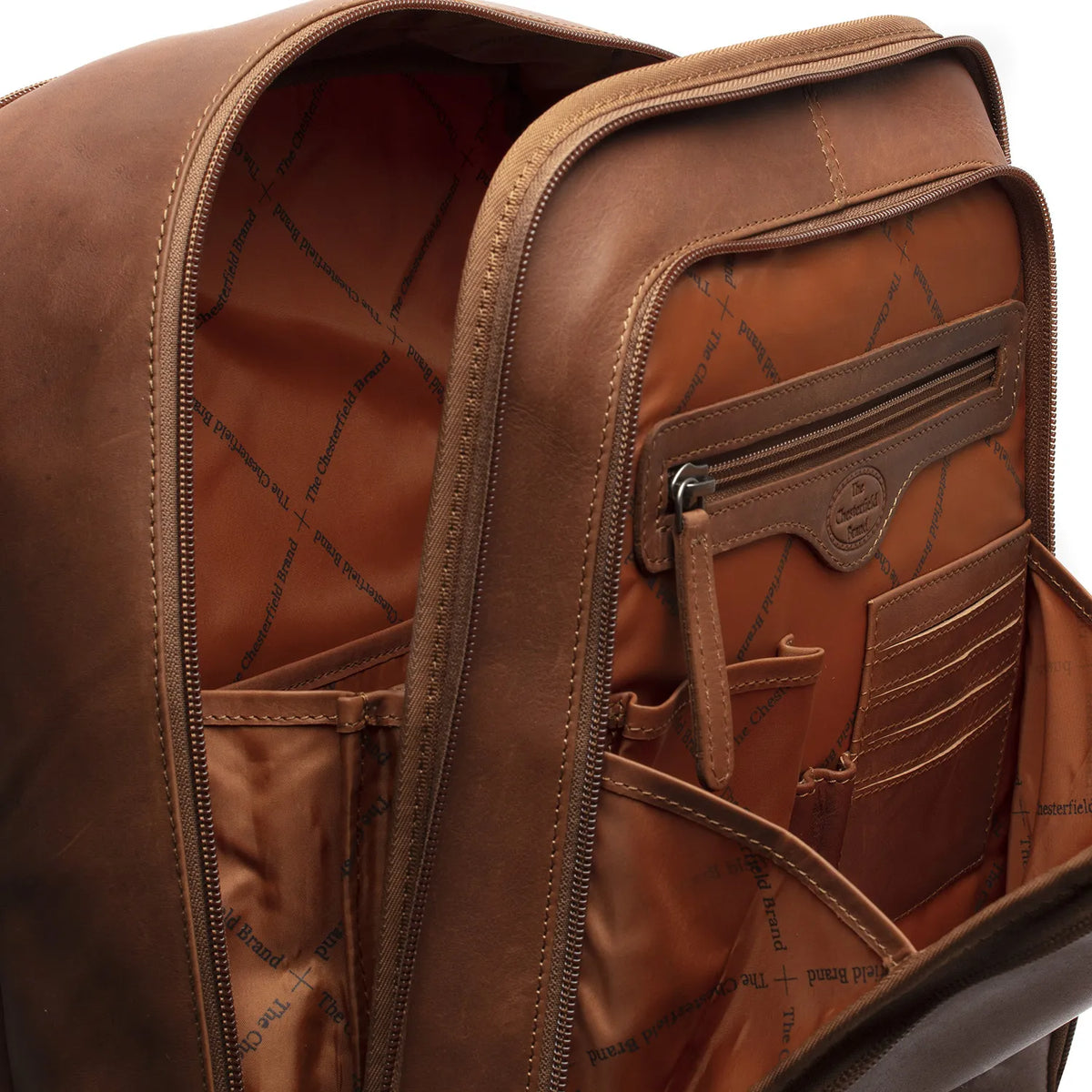 The Chesterfield Brand Detroit Leather Laptopryggsäck, Cognac