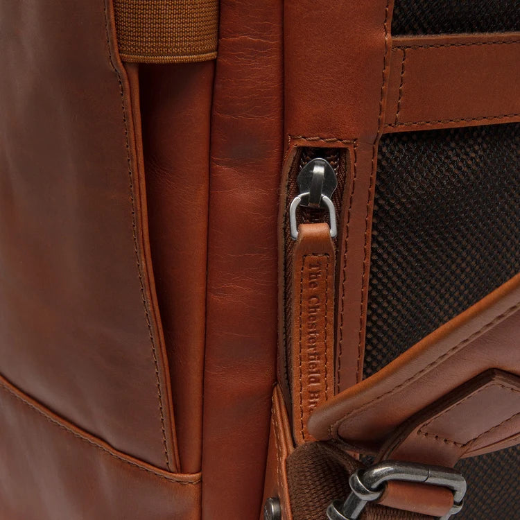 The Chesterfield Brand Calden Leather Laptopryggsäck, Cognac