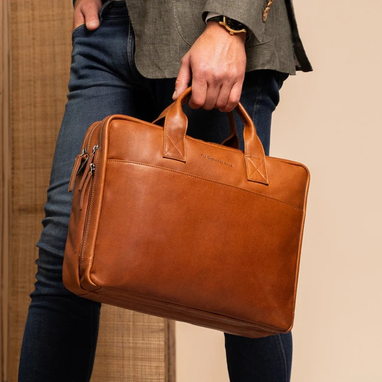 The Chesterfield Brand Frazer Leather Laptop Bag, Cognac