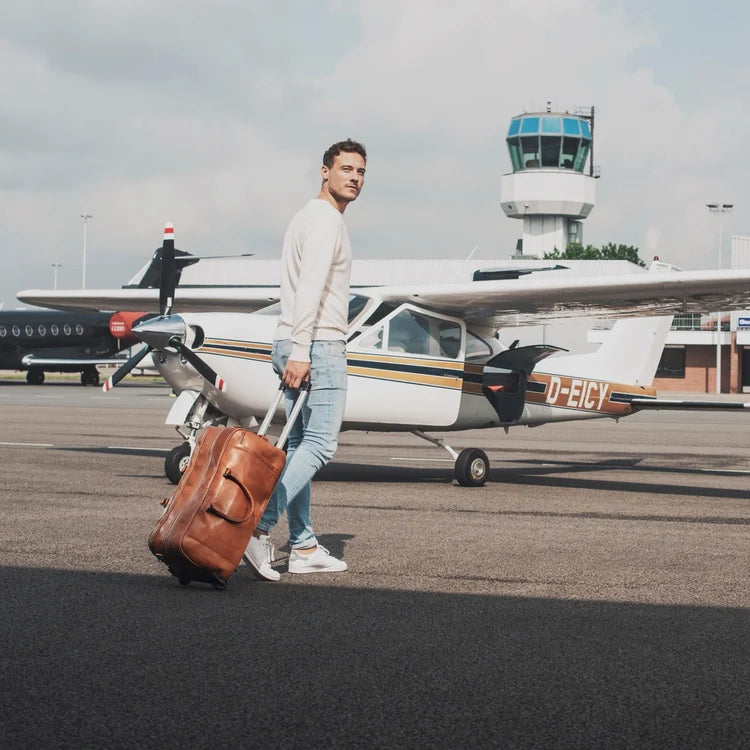 The Chesterfield Brand Jayven Leather Weekendväska Trolley, Cognac