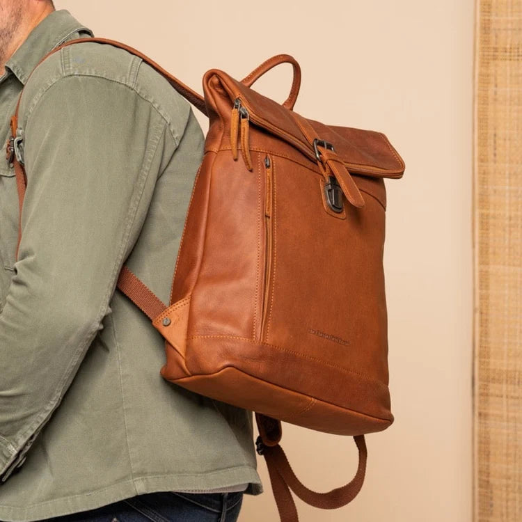 The Chesterfield Brand Larsson Leather Laptopryggsäck, Cognac