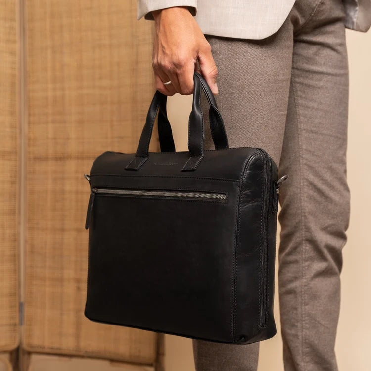 The Chesterfield Brand Levanto Leather Laptop Bag, Svart