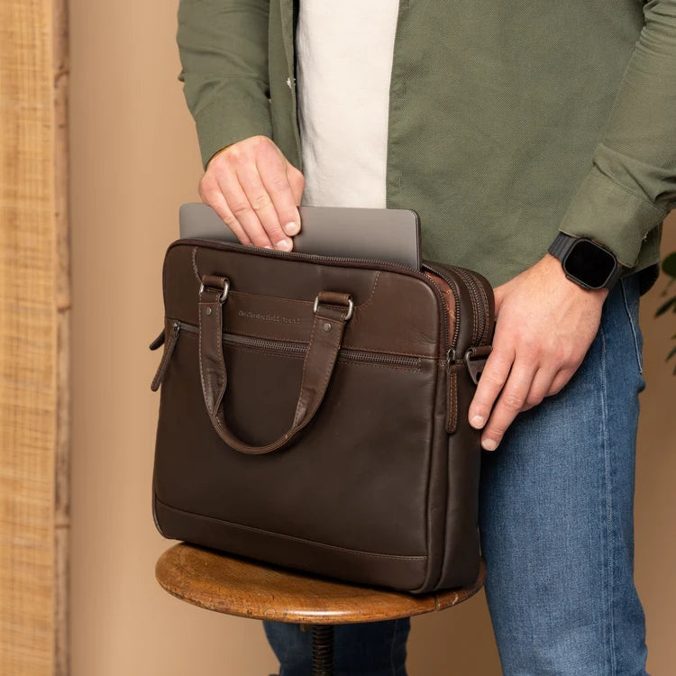 The Chesterfield Brand Montara Leather Datorväska, Brun
