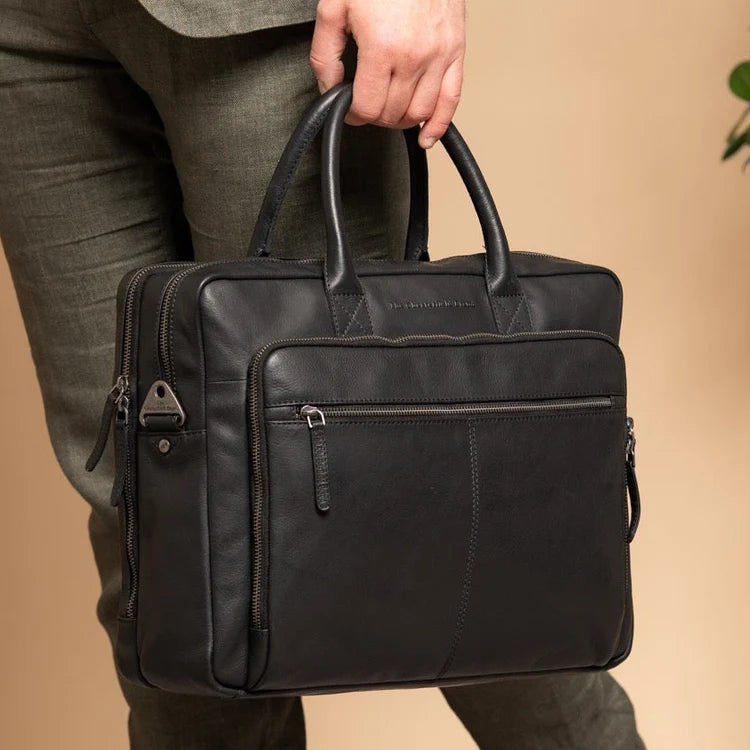 The Chesterfield Brand Tacama Leather Datorväska, Svart