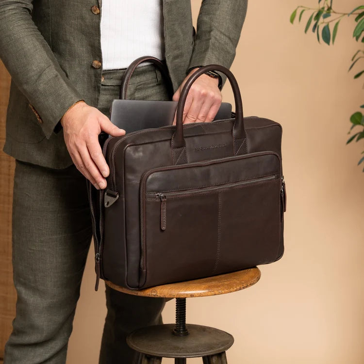The Chesterfield Brand Tacama Leather Datorväska, Brun