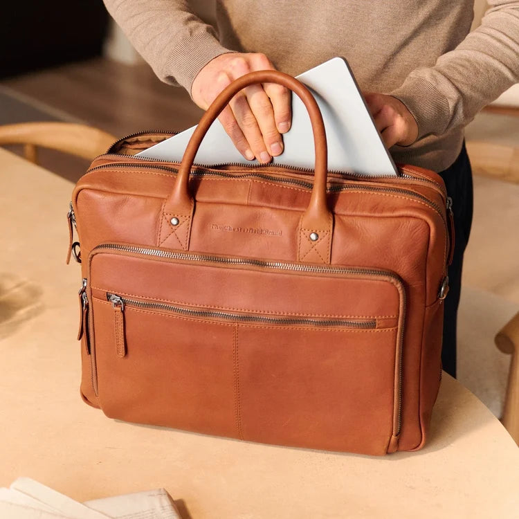 The Chesterfield Brand Tacama Leather Datorväska, Cognac