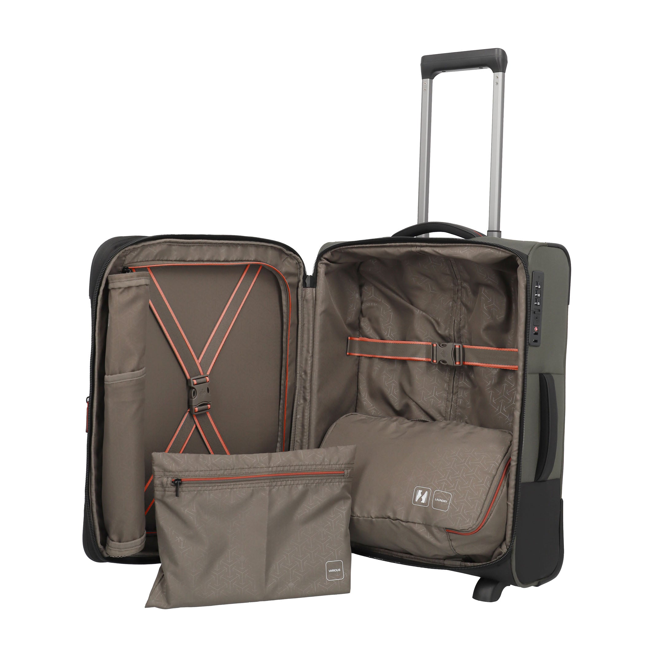 Travelite Crosslite Trolley S – Expanderbar resväska 55 cm, Olive