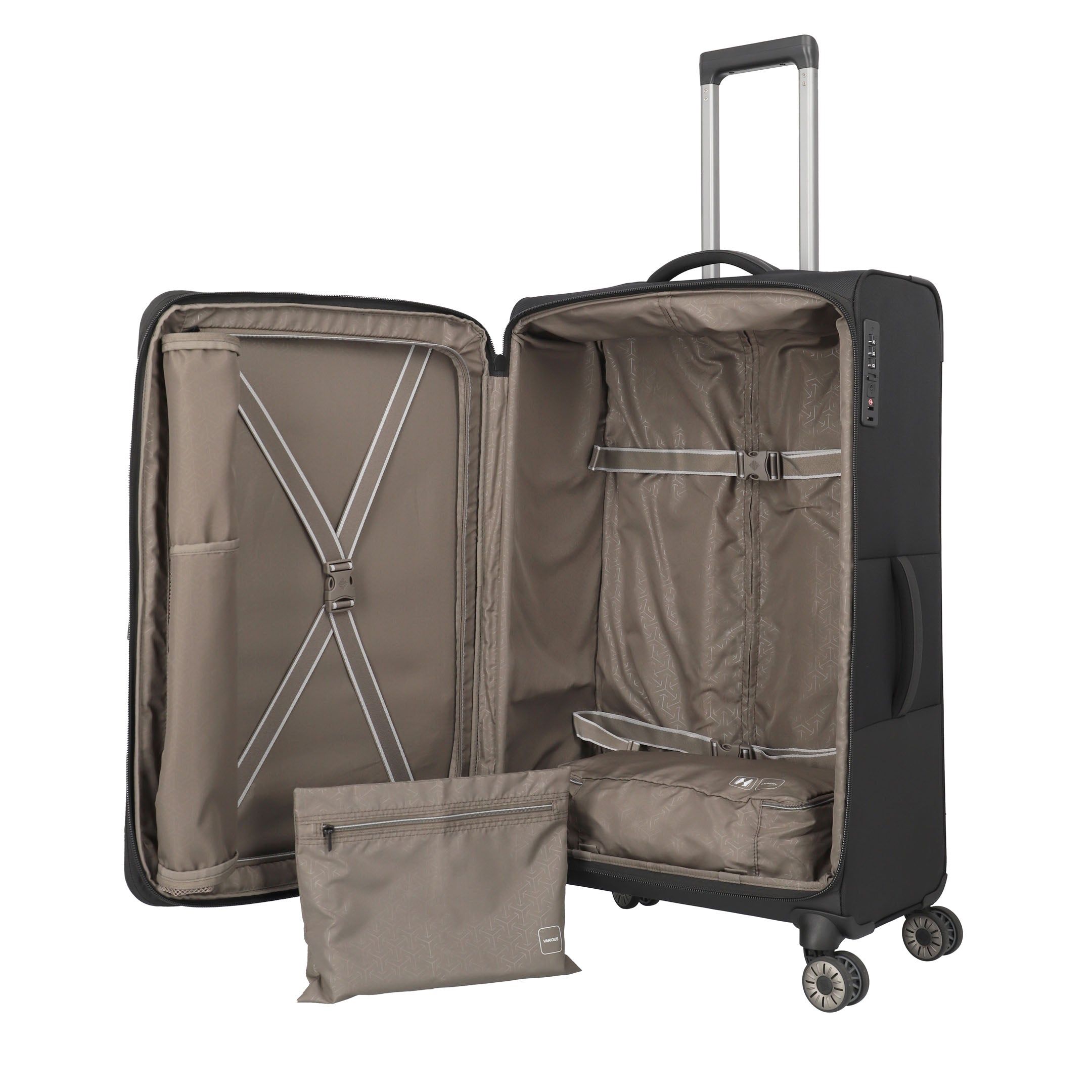 Travelite Crosslite Trolley L – Expanderbar resväska 77 cm, Black