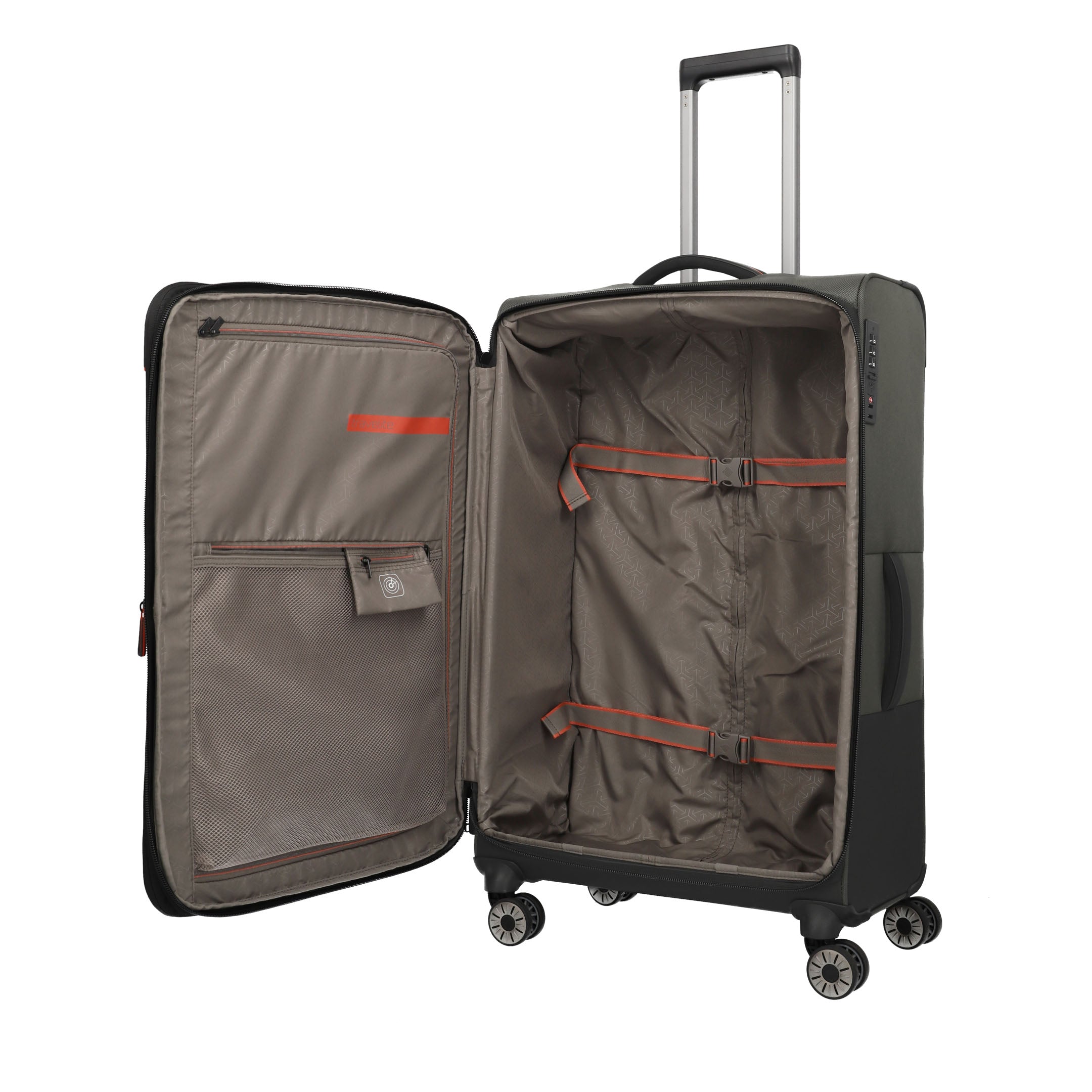 Travelite Crosslite Trolley L – Expanderbar resväska 77 cm, Olive