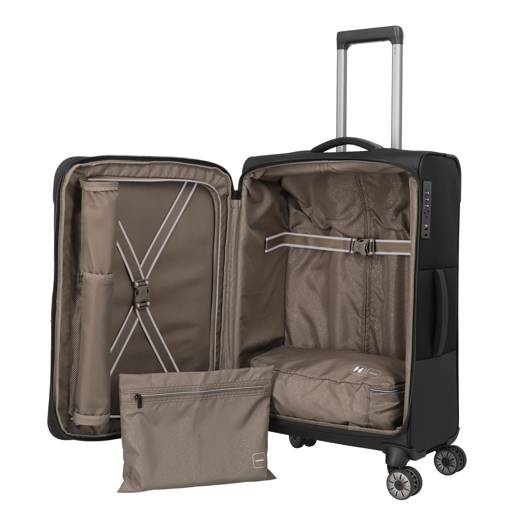 Travelite Crosslite Trolley M – Expanderbar resväska 66 cm, Black