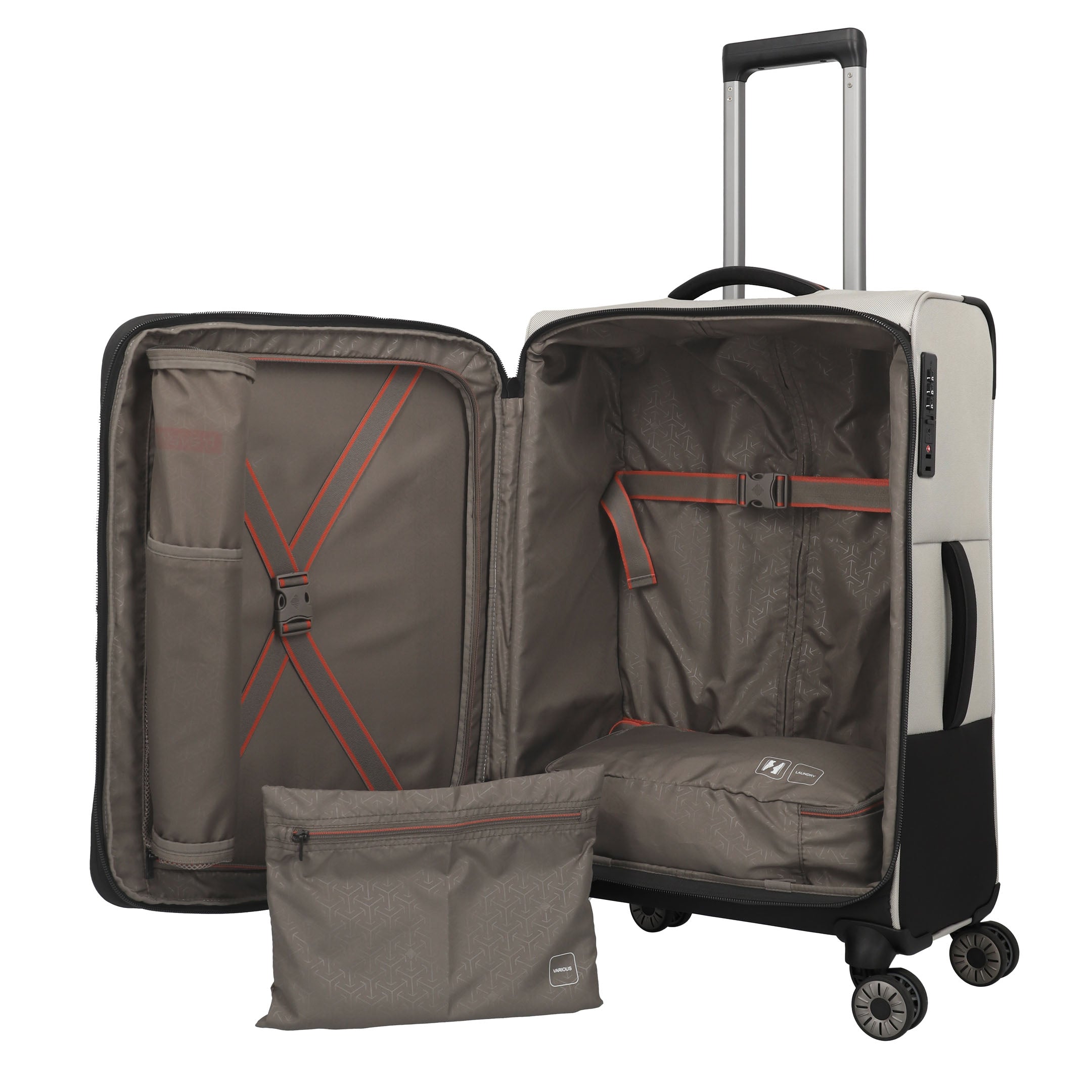 Travelite Crosslite Trolley M – Expanderbar resväska 66 cm, Nature