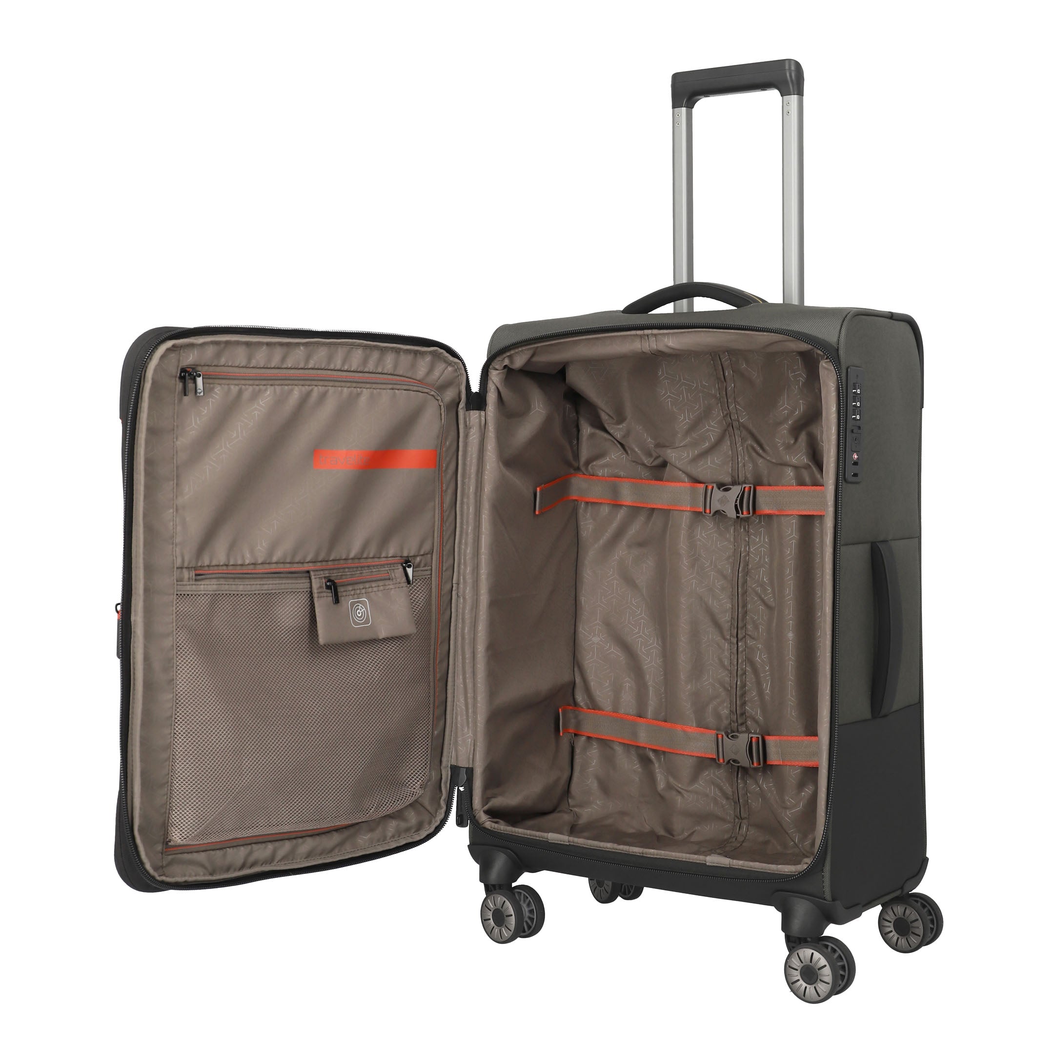 Travelite Crosslite Trolley M – Expanderbar resväska 66 cm, Olive