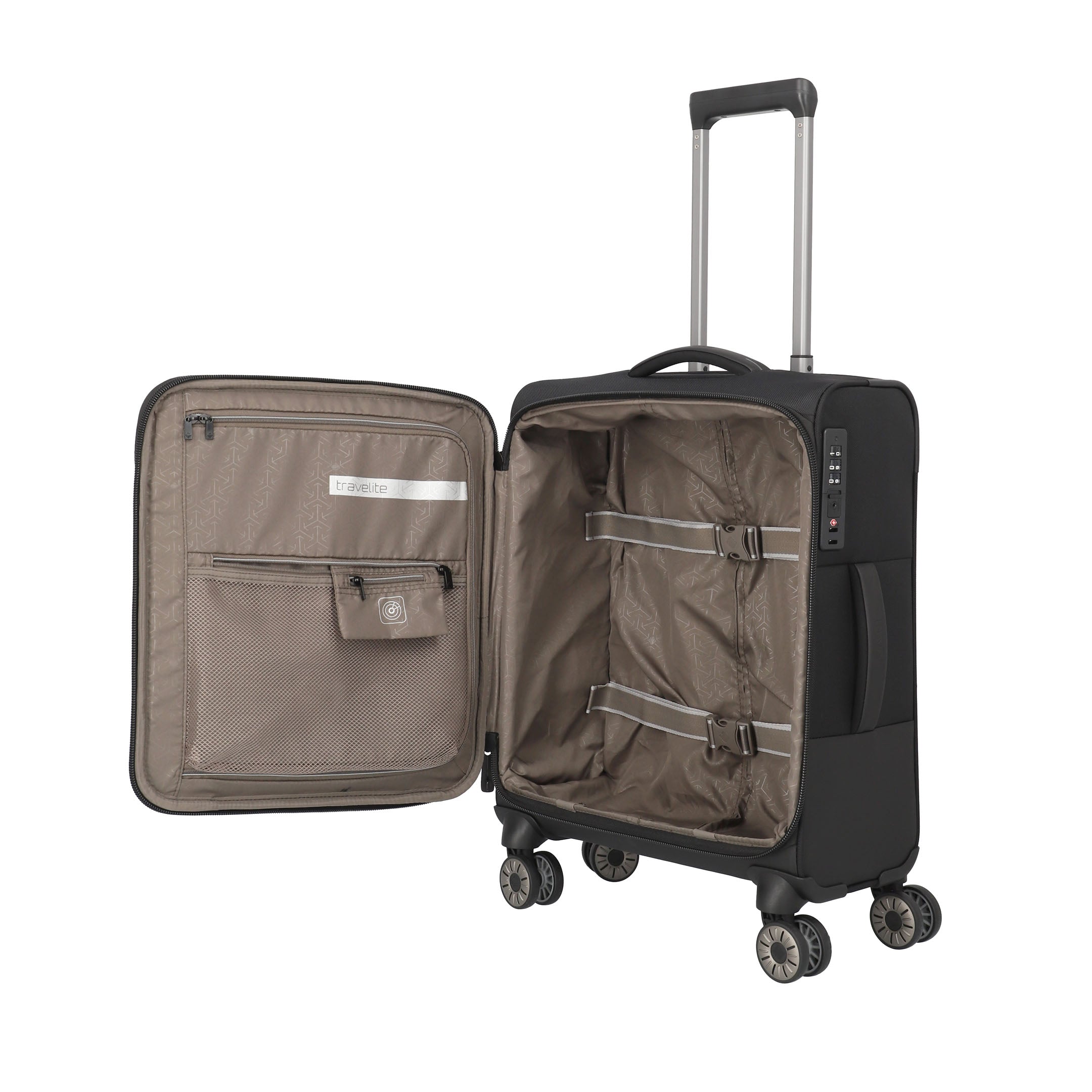 Travelite Crosslite Trolley S – Resväska 55 cm, Black