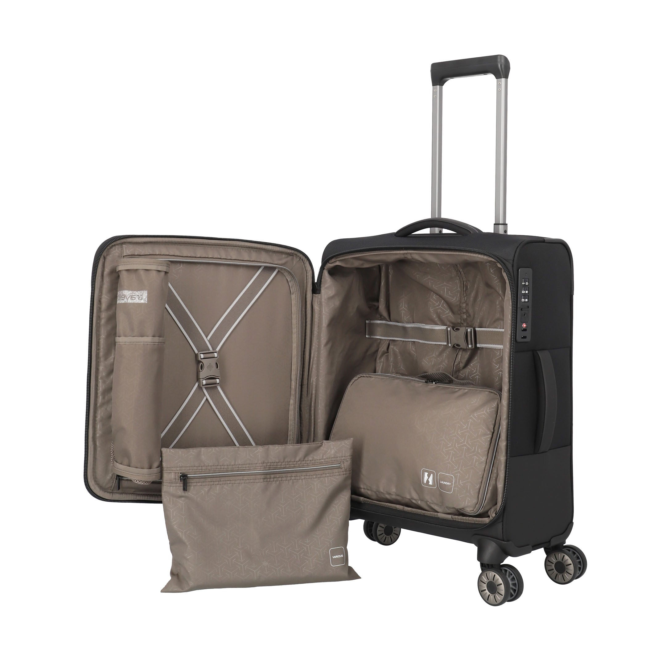 Travelite Crosslite Trolley S – Resväska 55 cm, Black