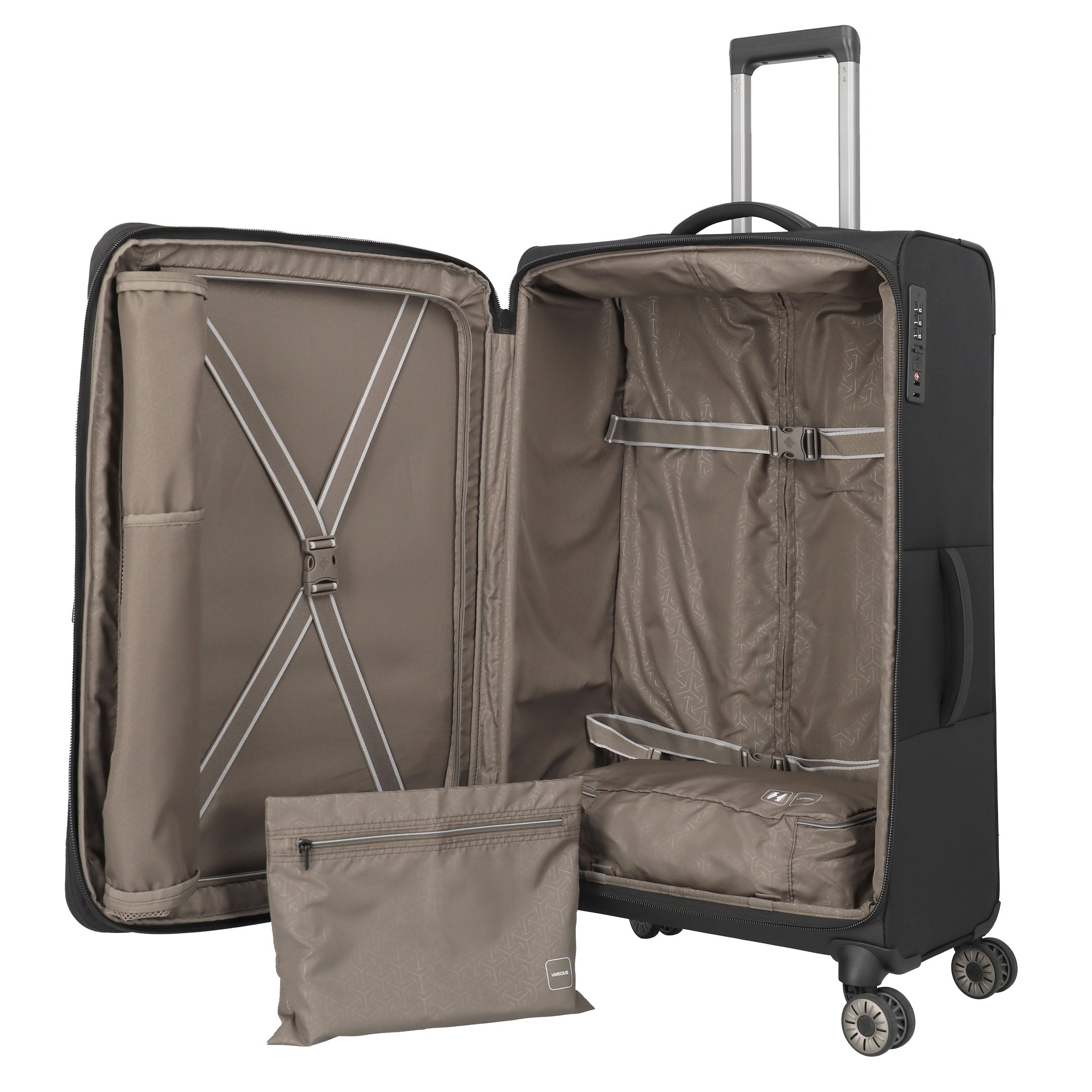 Travelite Crosslite Trolley XL – Expanderbar resväska 81 cm, Black