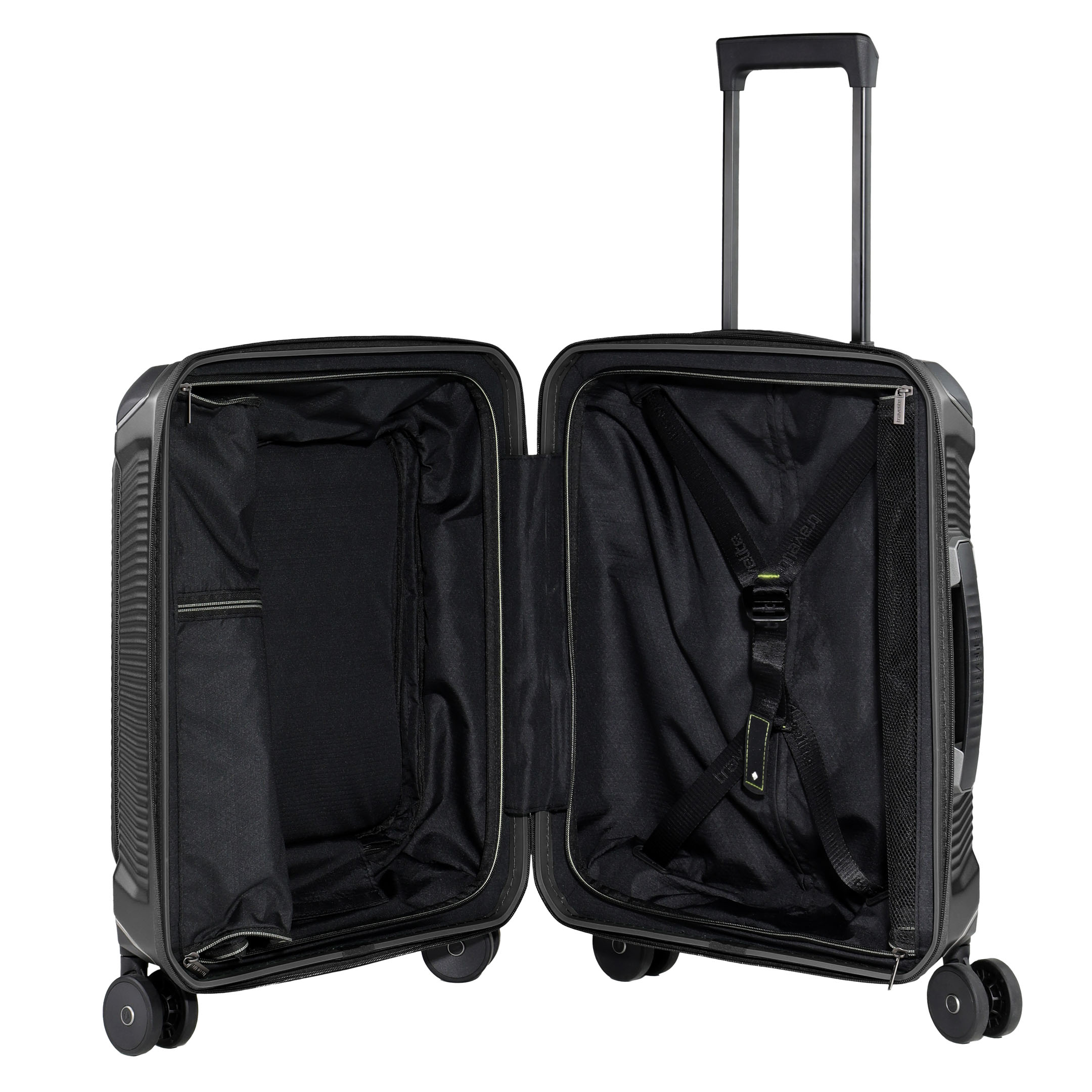Travelite Millennium Trolley S+ – Kabinväska 55 cm med ytterfack, Black