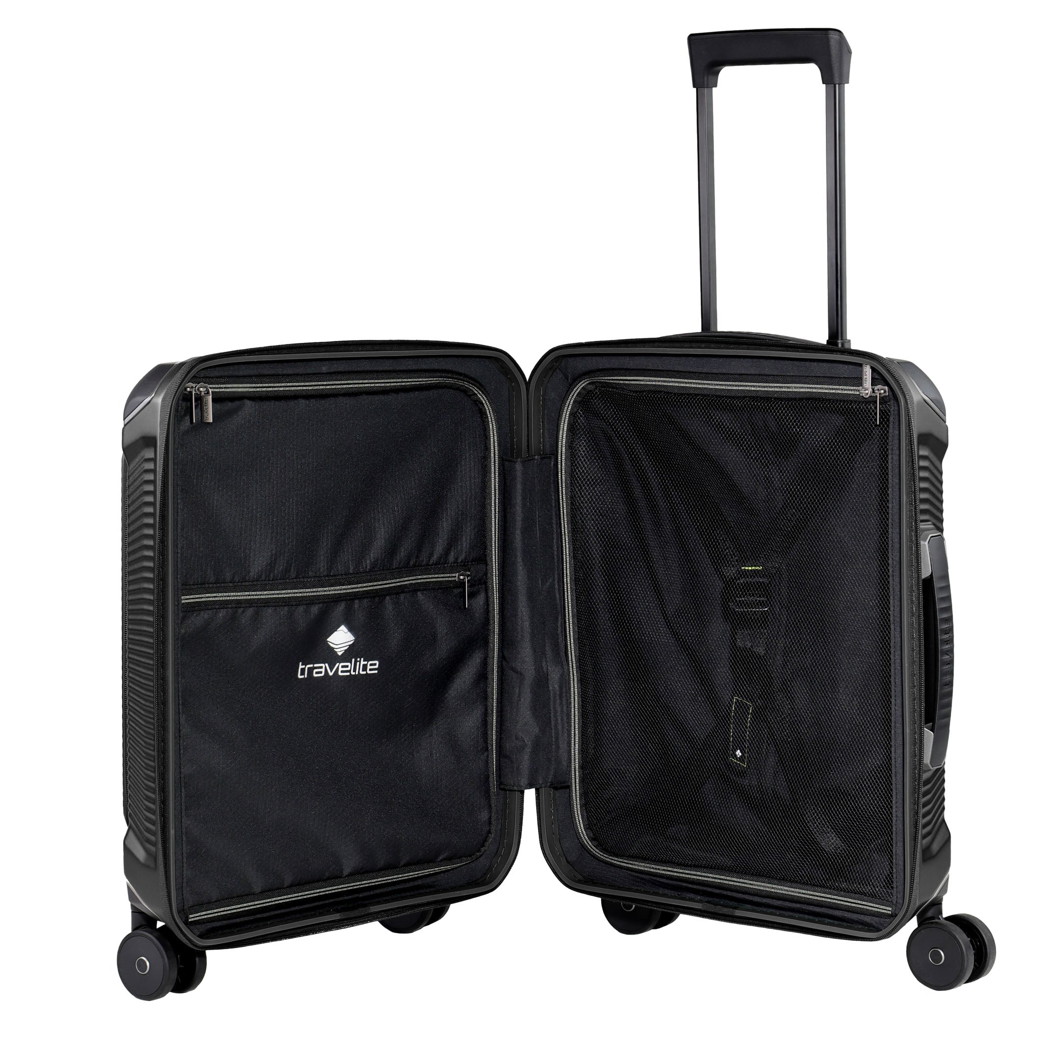 Travelite Millennium Trolley S+ – Kabinväska 55 cm med ytterfack, Black