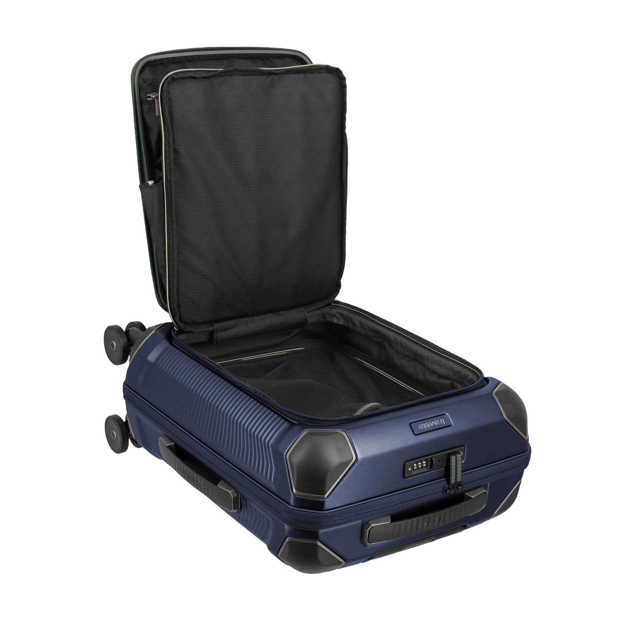 Travelite Millennium Trolley S+ – Kabinväska 55 cm med ytterfack, Navy