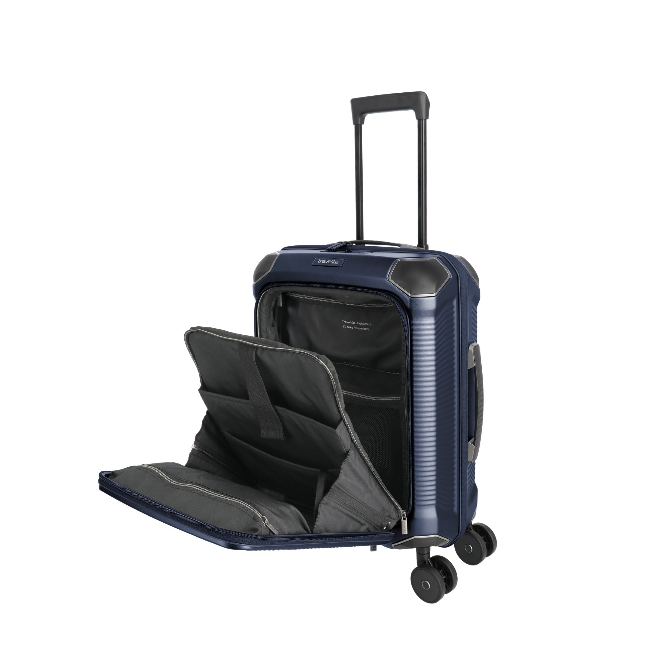 Travelite Millennium Trolley S+ – Kabinväska 55 cm med ytterfack, Navy
