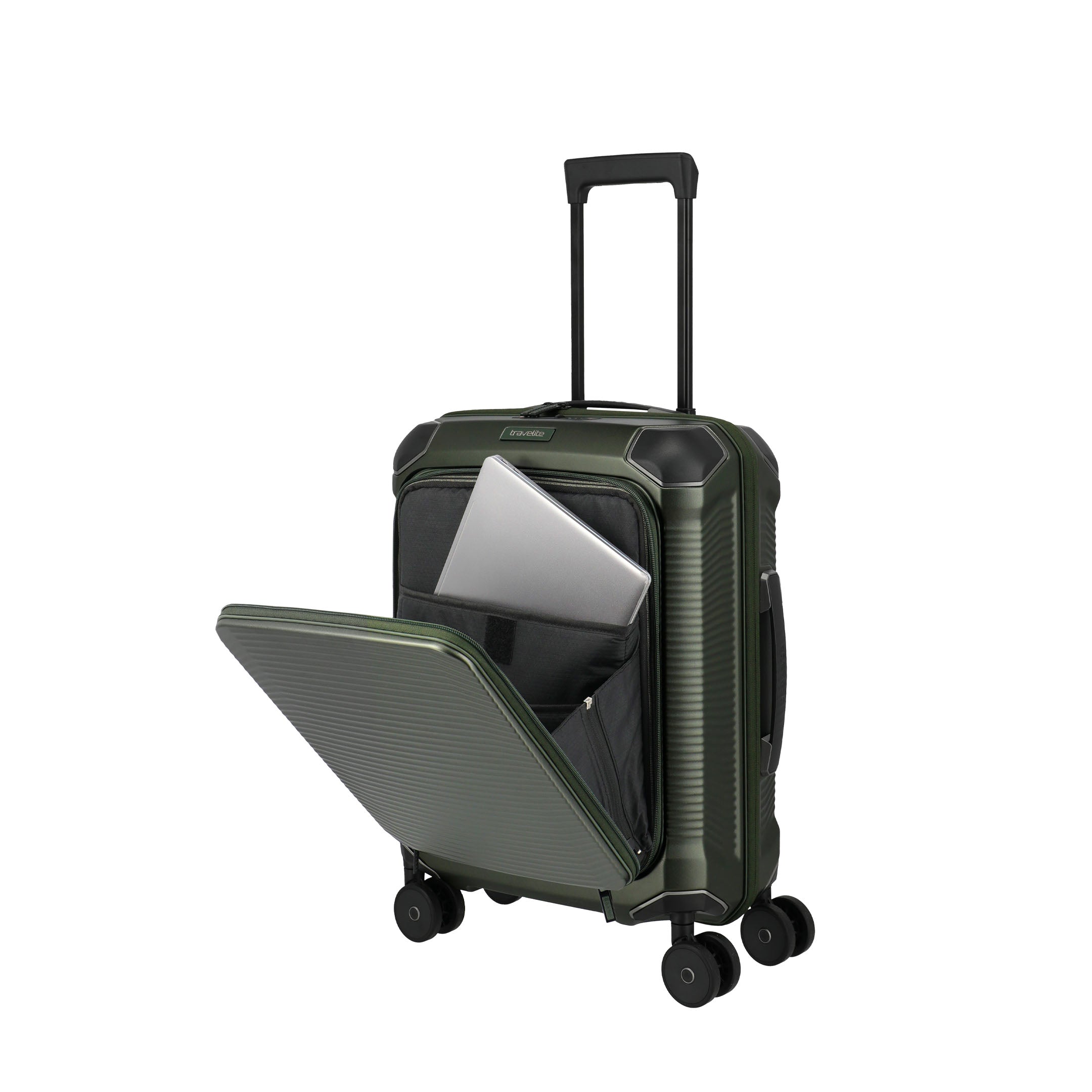 Travelite Millennium Trolley S+ – Kabinväska 55 cm med ytterfack, Pine Green