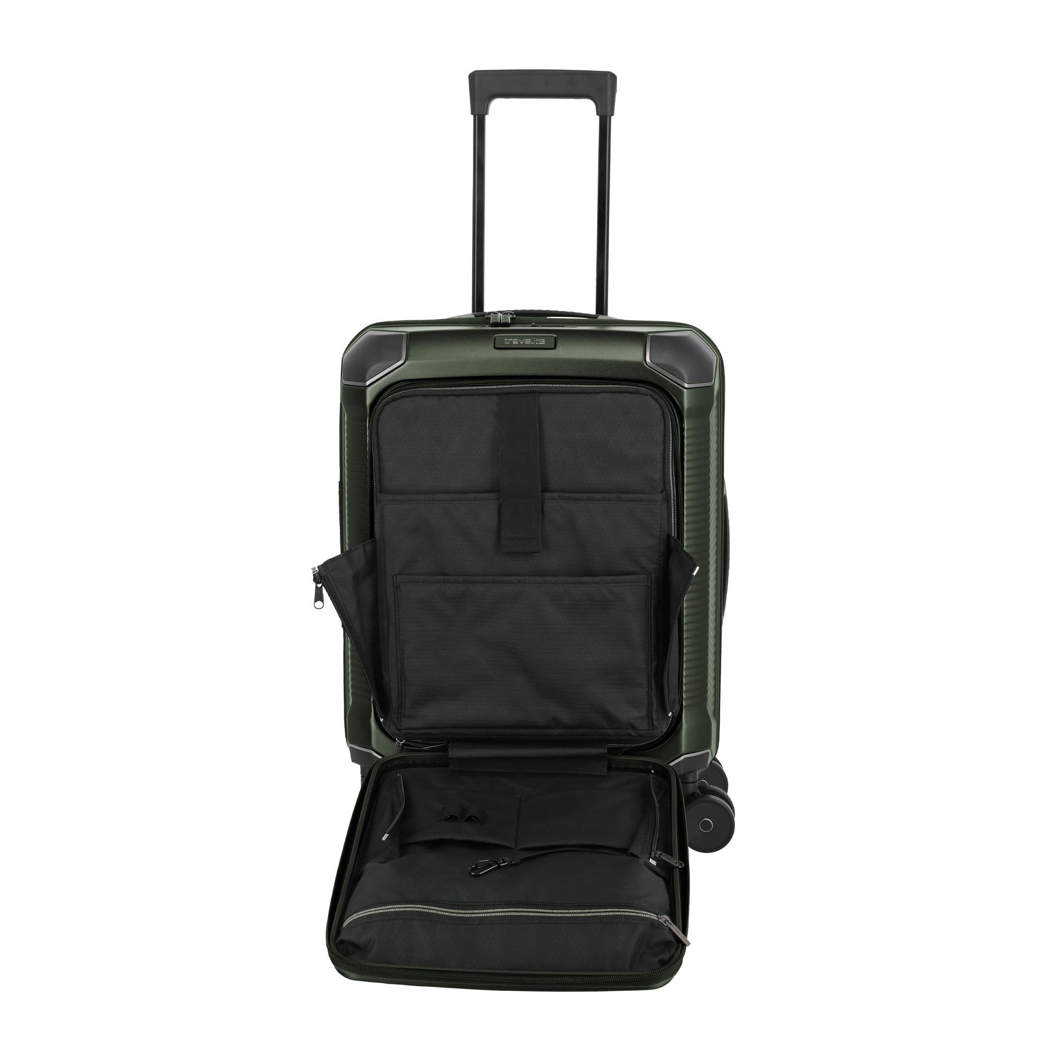Travelite Millennium Trolley S+ – Kabinväska 55 cm med ytterfack, Pine Green