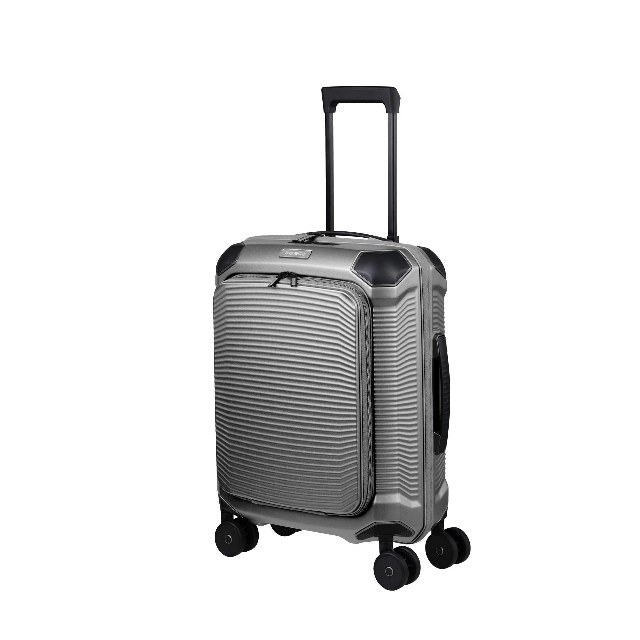 Travelite Millennium Trolley S+ – Kabinväska 55 cm med ytterfack, Silver