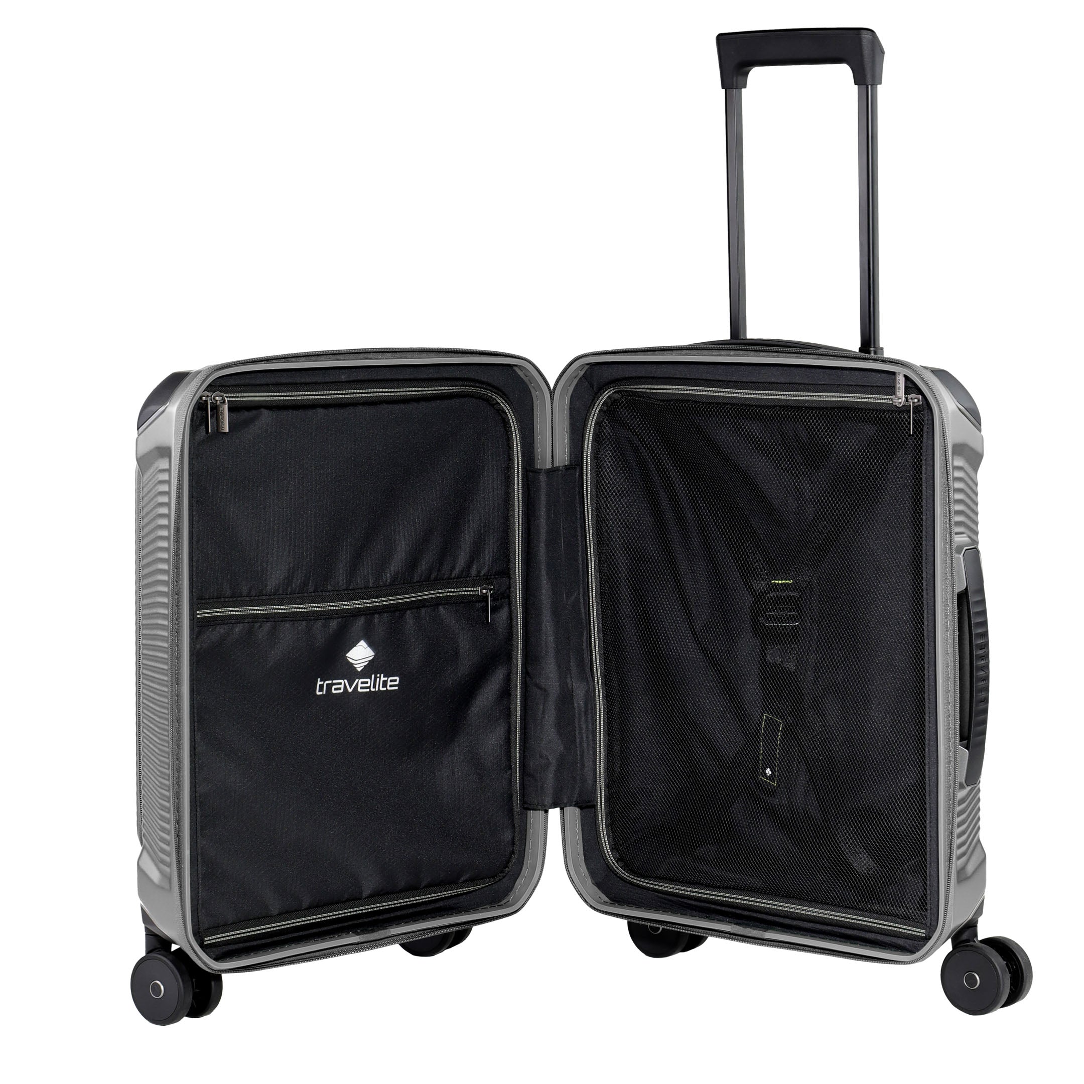 Travelite Millennium Trolley S+ – Kabinväska 55 cm med ytterfack, Silver