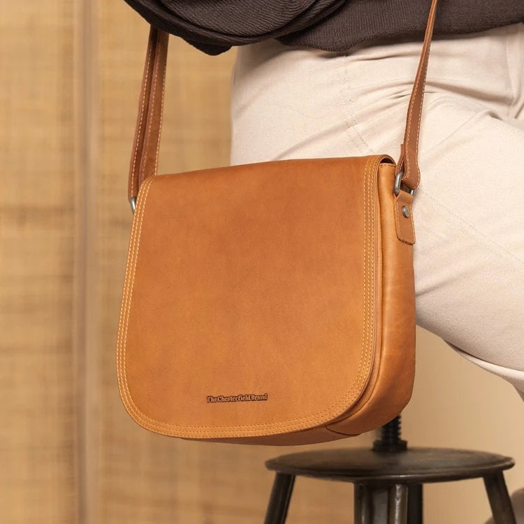 The Chesterfield Brand Everglades Leather Crossbodyväska, Cognac
